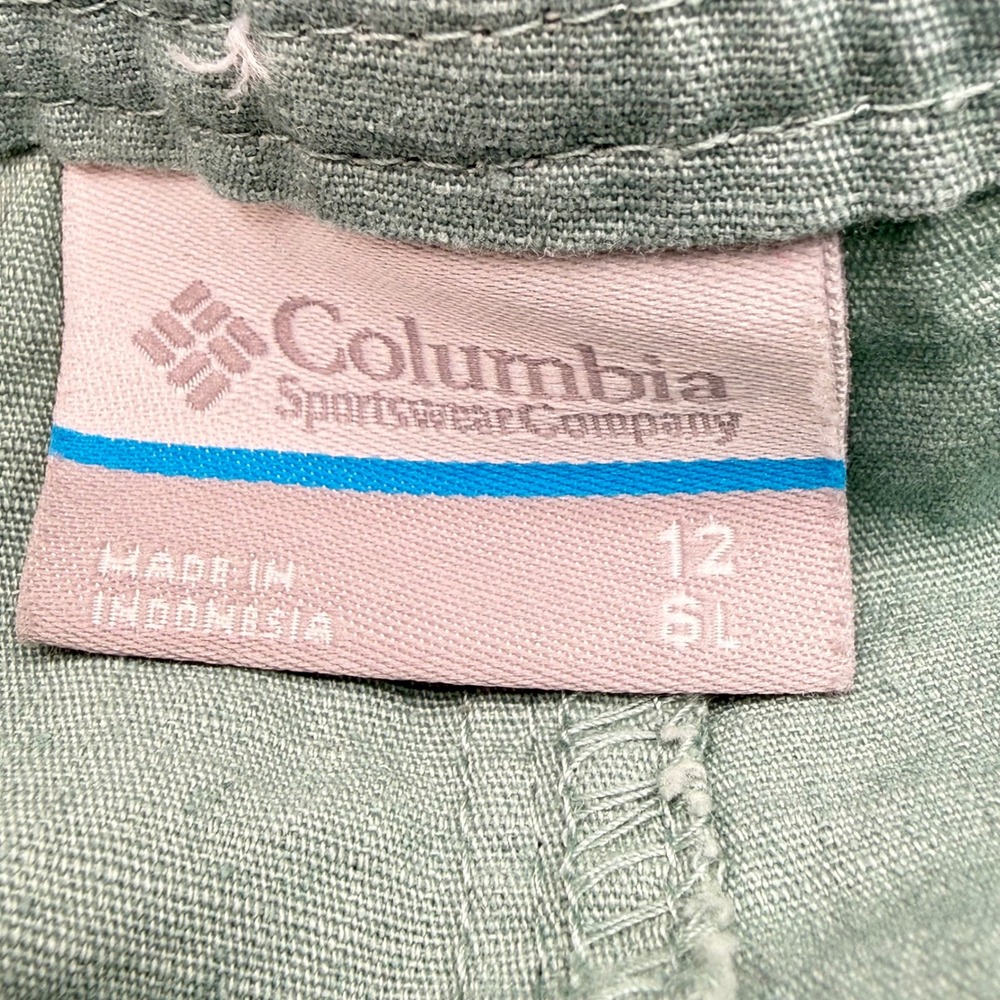 Columbia Womens Sage Green Cotton Canvas Outdoor Hiking‎ Shorts Size 12 - Picture 4 of 9